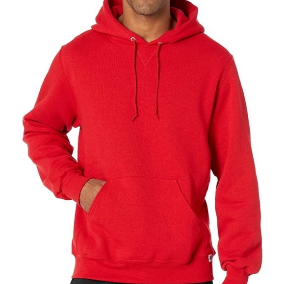 Unisex Red Dri-Power Fleece Hoodies Cotton Blend Relaxed Fit - Picture 5 of 5